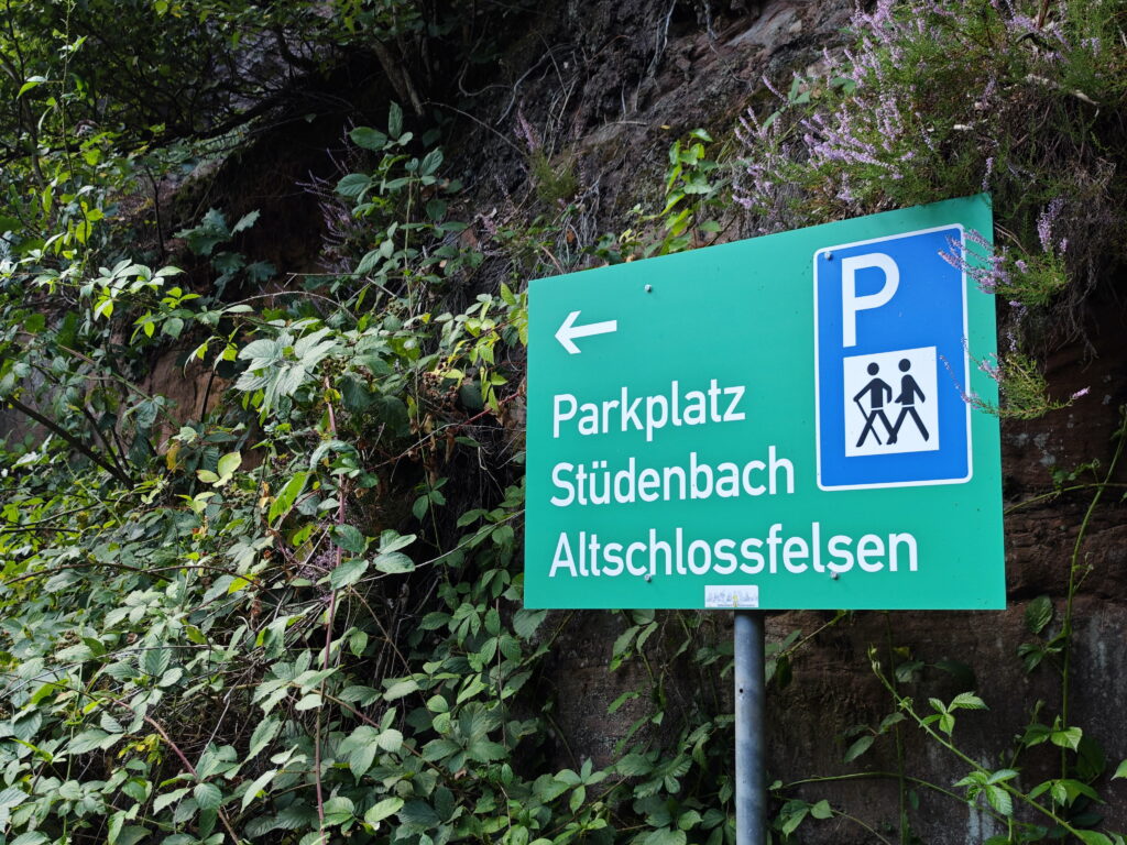 Altschlossfelsen Parkplatz beim Stüdenbachweiher